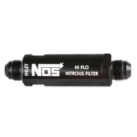 In-Line Hi-Flow Nitrous Filter, 8AN - Black High pressure nitrous filter, -8AN x -8AN in-line billet aluminum 140 micron