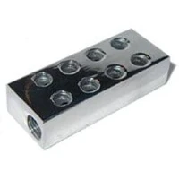 Nitrous Distribution Block Nitrous Distribution Block, 2 In 16 Out - 1/8" NPT Siamese Block, Chrome, polished