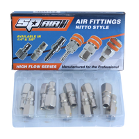 Air Fittings - 1/4" Female Thread Plug - Nitto Style - Hi Flow Series - Box of 10