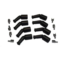 SuperMax Wire Lead Separator Ignition Coil Boot and Terminal Black 135 Deg Chev For Holden LS 8 Boots 8 Terminals Kit