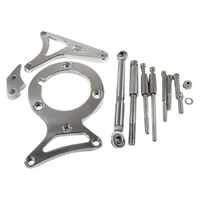 Alternator & Power Steer Bracket Kit Aluminium Polished SB For Ford 79-on