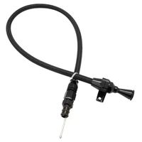 Transmission Dipstick, Braided Stainless Black, For Holden Commodore VE-VF, GM 6L80/6L80E, Billet Handle, Universal Firewall Mount, Each