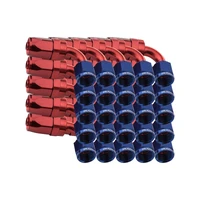 Bulk Pack 90 Degree Hose End -06AN Hose to Female Blue/Red 25pc