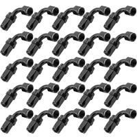 Bulk Pack 90 Degree Hose End -10AN Hose to Female, Black 25pc