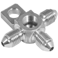 Stainless Steel Hose End Tee Block -03AN w/Mount Tab 1/8in NPT Port