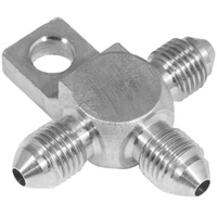 Stainless Steel Hose End Tee Block -03AN w/Mount Tab