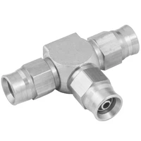 Stainless Steel Brake Adaptor Tee Block -03AN Hose x 3 Without Mount Tab