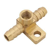 T-Piece Billet Brass T Mounting Block 3/8'' Barbs 1/8'' NPT Female Port