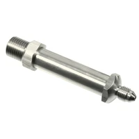 Chrome Through Frame Hose End Bulkhead 2-3/8in 1/8in NPT To -03AN Male 2Pc