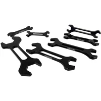 Billet Black Anodise Aluminium AN Double Ended Wrench Spanner Set 7 Piece