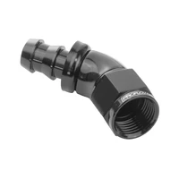 45 Degree Fitting Hose End Full Flow 5/16in. Barb to Female -06AN, Black