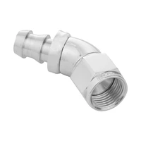 45 Degree Fitting Hose End Full Flow 5/16in. Barb to Female -06AN, Polished