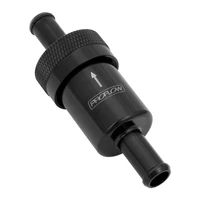 Fuel Filter Aluminium 5/16in. Hose barb 100 Micron Stainless Steel, Black