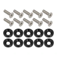 Billet Dress Up & Fender Washer Kits, M6 x 20mm, Black, 10-Pack