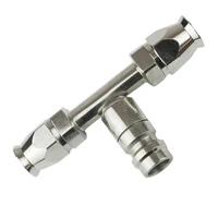 Hose End Air Conditioning 304 Stainless Straight Inline Charge Port Chrome