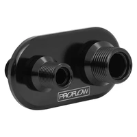 Firewall Bulkhead Aluminium Air Con 2 Port #6, #10 Inline, Black
