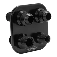Firewall Bulkhead Aluminium Air Con 4 Port #6, #10 Inline, Black