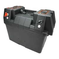 Battery Box Kit , Portable Power Storage Marine, Cig & USB Socket, Volt Meter Display, 16A ,External Size 435W x 265D x 330H .