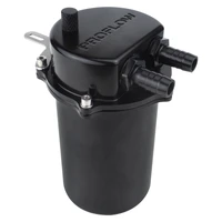 Catch Can Kit Oil Separator Baffled Recirculating 500mL w/Hose & Clamps Billet Aluminium Universal