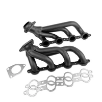 LS Exhaust Headers Tight-Fit 1-5/8'' Block Huggers Chevrolet Holden LS1 LS2 Rear Outlet Black Ceramic Set