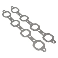 Header Extractor Gasket For Ford V8 289-302-351W 3'' Bolt Spacing Stainless with Graphite Overlay 1.629'' x 1.449'' Port Pair