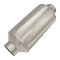 Resonator Super Quiet 3.00''inlet/Outlet SS304 Mirror Polished Round 150mm Diameter 370mm Length