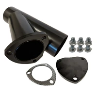 Exhaust Steel Cut Out Y Pipe 3.0'' Cap Gasket & Bolts 10in Overall Length