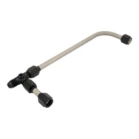 Fuel Line 3/8 Stainless Steel Tube Black Fittings Suits Holley 4160 8-21/32 AN6 Inlet 1/8 NPT Gauge Port With Plug