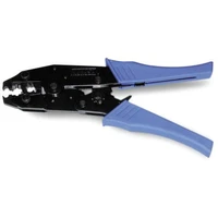 Wire Ignition Lead Crimping Tool Steel Cushion Handle Adjustable Ratchet Mechanism Removable Crimping/Stripping Jaw