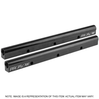 SuperMax Fuel Rail Kit Black Aluminium SB For Chevrolet Fabricated Intake Manifold # 64245