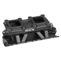 SuperMaxintake Manifold Tunnel Ram For SB Chevrolet Fabricated Black Dual Quad Carburetted
