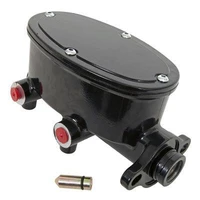 Master Cylinder Aluminum Black Powdercoat 1-1/8in Bore Dual Bowl Front Disc/Rear Drum
