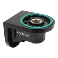 90 Degree Oil Filter Adaptor Billet 3/4''-16 Thread Suits All Traditional Ford V8 Black Anodised