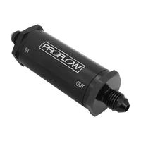  Inline Billet Turbo Oil Filter 30 Micron AN4 Male Threads Black Anodised