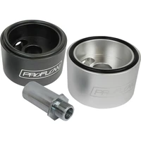 Oil Filter Adapter, Sandwich Adapter, Billet Aluminium, Silver Anodised, 13/16-16 in, AN10, 1/8in. NPT Port Chev