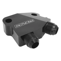 Oil Cooler Adapter GM LS Male -10AN Billet Aluminium Black Anodised With Line Port