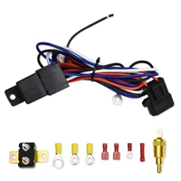 Electric Fan Control 30 Amp Relay 30 Amp Circuit Breaker Thermostatic Switch On 185 F - Off 170 F Degrees Kit