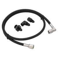 Pressure Gauge Installation Kit Stainless Braided Black GM For Holden Commodore LS Engines
