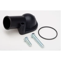 Aluminium Water Neck For Chevrolet Angle O'Ring Style Black