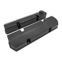 Valve Covers, Fabricated Aluminium, Billet Base, For Holden V8 Late, VN-VT, 304/308, Black