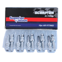 Air Fittings - 1/4" Barbed Hose Tail Plug - Nitto Style - Hi Flow Series - Box of 10