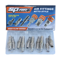 Air Fittings - 3/8" Barbed Hose Tail Plug - Nitto Style - Hi Flow Series - Box of 10
