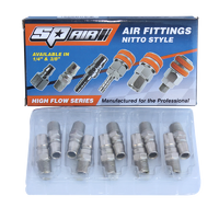 Air Fittings - 1/4" Male Thread Plug - Nitto Style - Hi Flow Series - Box of 10