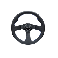 Reinforced Steering Wheel 320mm Black w/Blue Stitch