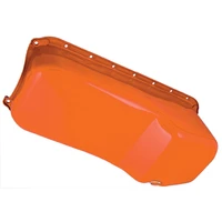 RTS Oil Pan Sump Steel OEM Style Chev Orange SB Chev 2-Piece Rear Main Passanger Side Dipstick