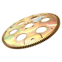 RTS Transmission Flexplate Gold Zinc SFI Late SB Chevrolet 153 Tooth - External - 1-piece Rear Main Seal Block