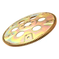 RTS Transmission Flexplate SFI Gold Zinc Late SB Chevrolet 168 Tooth - External - 1-piece Rear Main Seal Block