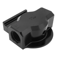 RTS Remote Oil Filter Head 3/4''-16 Thread AN12 ORB Ports Billet Aluminium Black