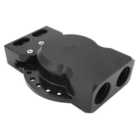 RTS Remote Oil Filter Head 13/16''-16 Thread AN12 ORB Ports Adjustable Bracket Billet Aluminium Black