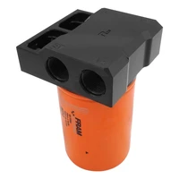 RTS Remote Oil Filter Head With FRAM HP4 Filter 13/16''-16 Thread 4x Side AN12 ORB Ports Billet Aluminium Black